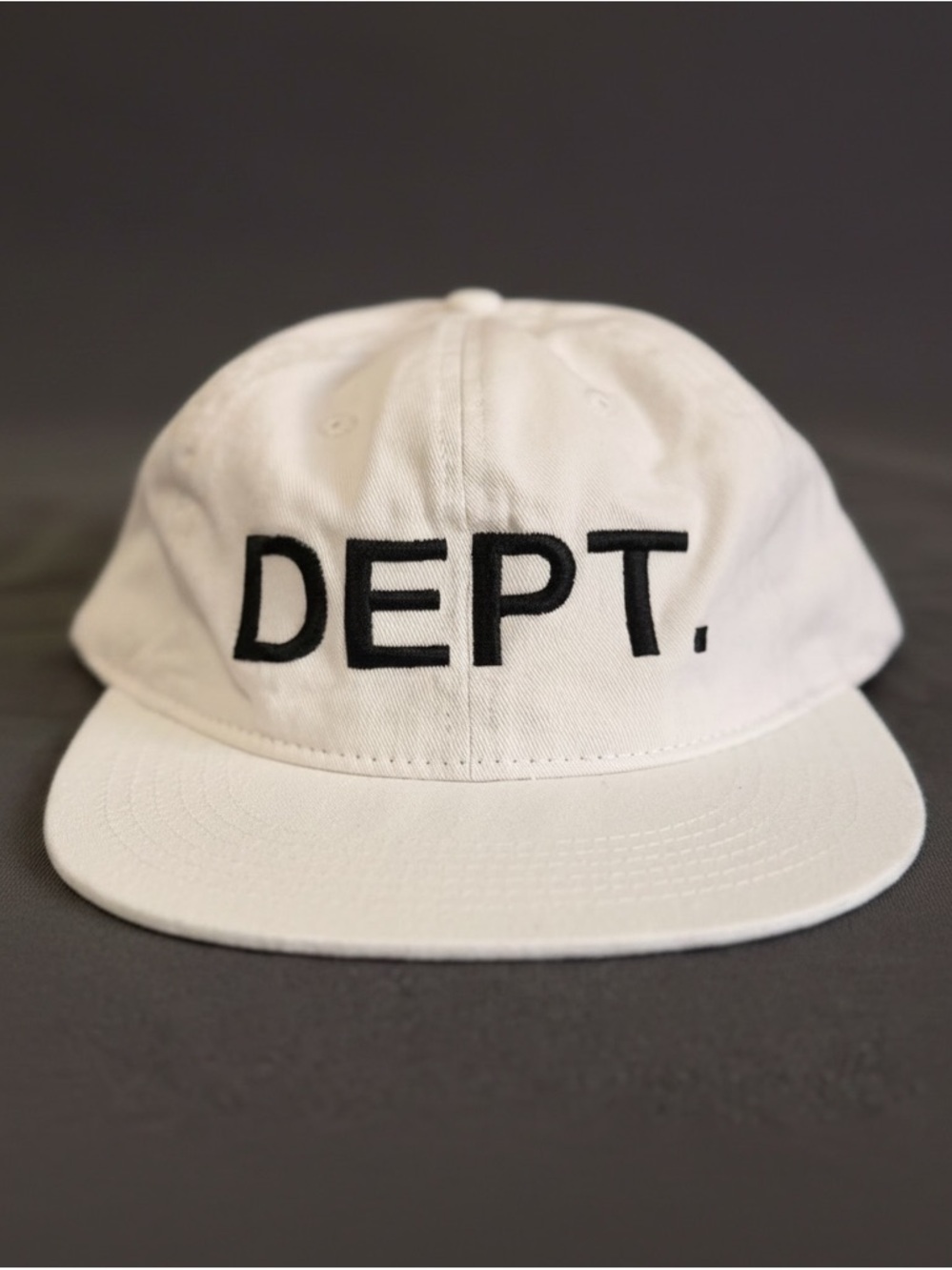 Gallery Dept White Cap with Black DEPT. Embroidery